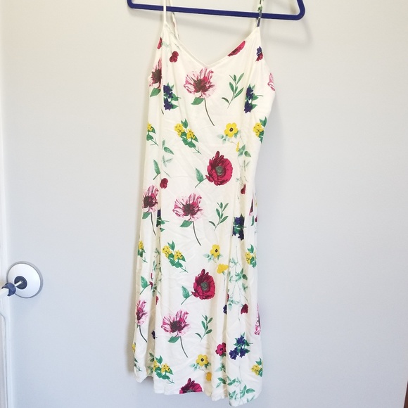 White Floral Midi Dress - Fully Lined - Picture 2 of 6